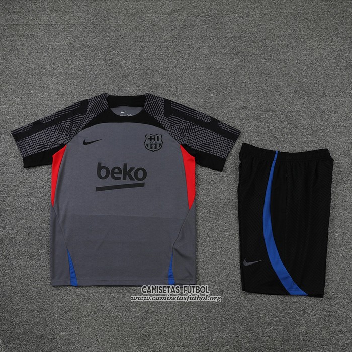 Chandal del Barcelona Manga Corta 2022/2023 Gris - Pantalon Corto